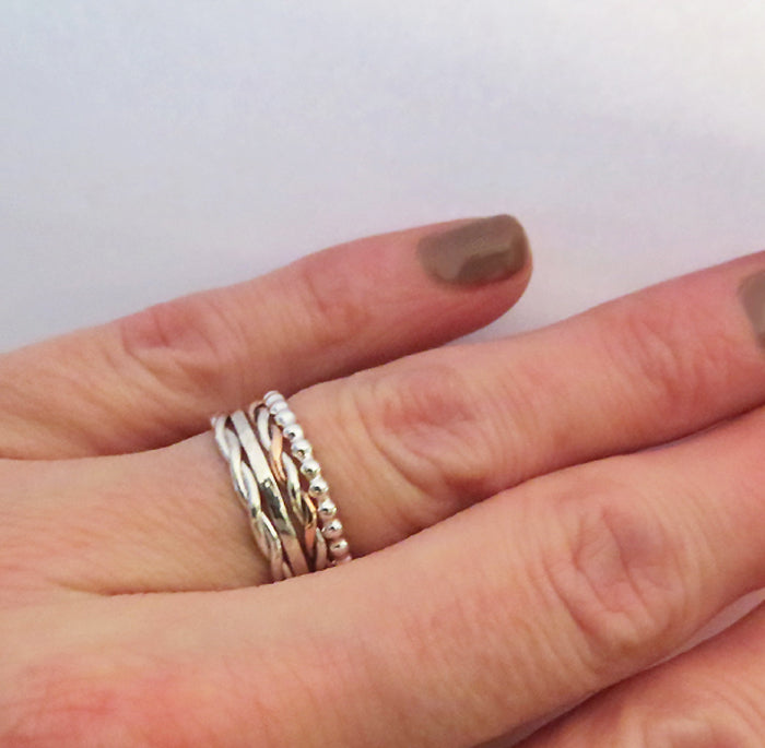 Silver & Copper Twist Ring