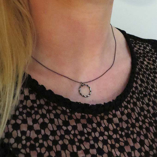 Oxidized Circle Necklace