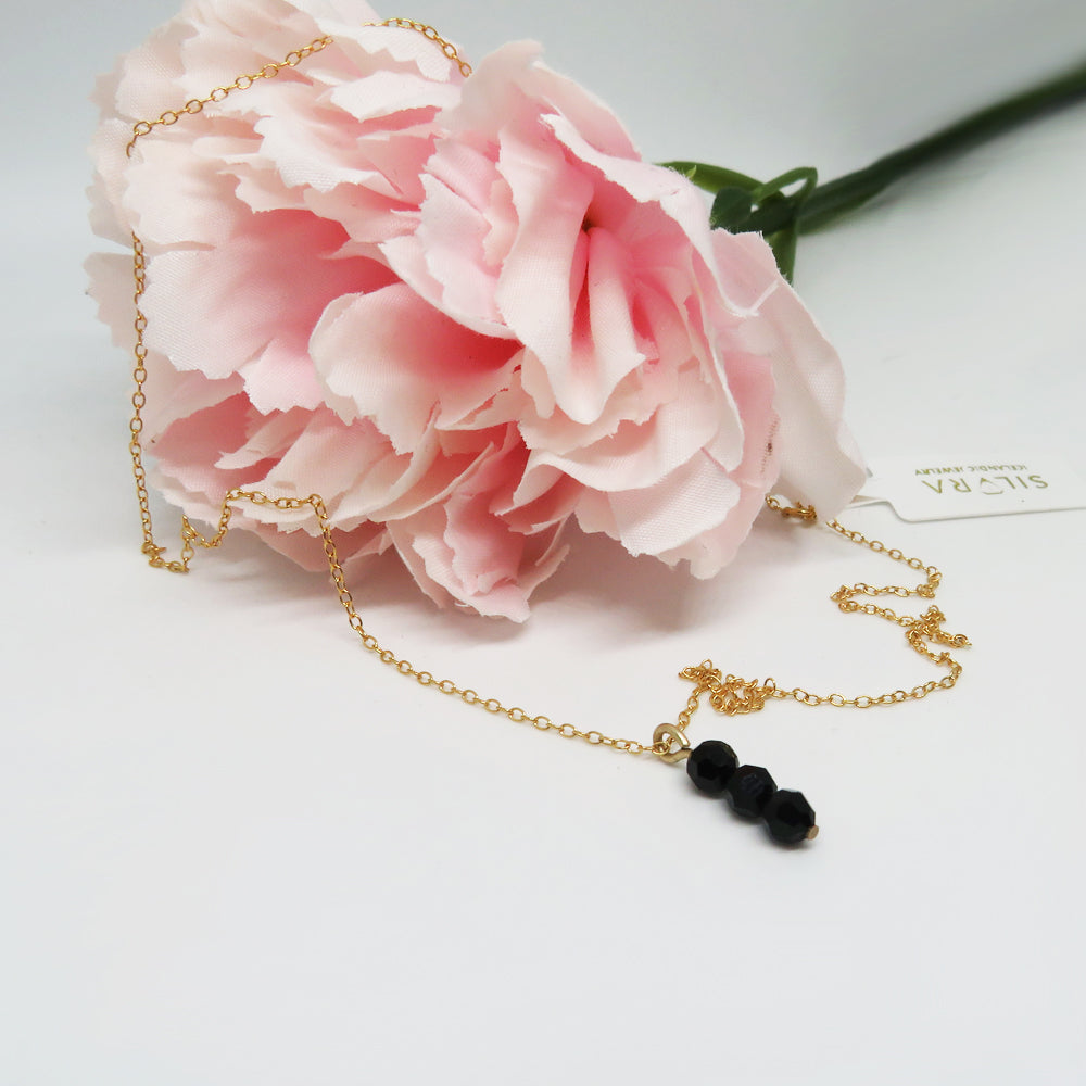Tiny Black Stone necklace