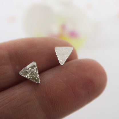 Heart stamped Triangle Studs