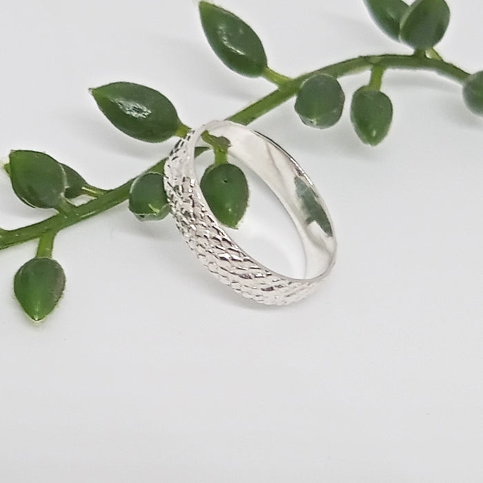 silver snake skin ring