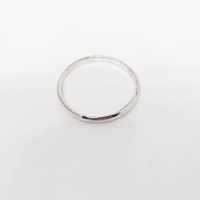 half round silver ring