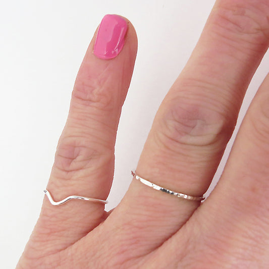 Thin Hammered Ring