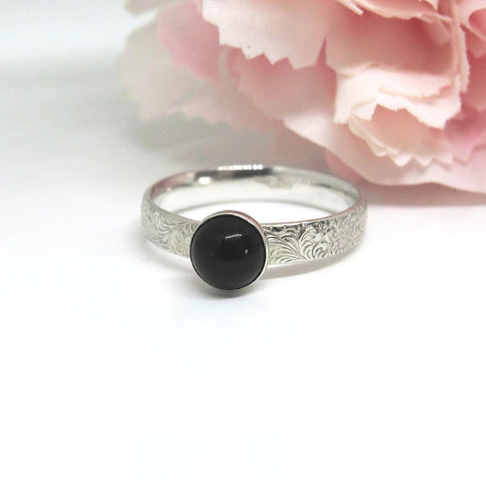 Black Onyx Stone Ring