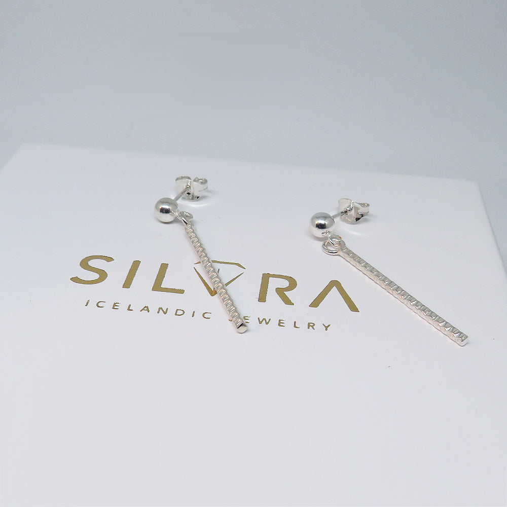 Silver earrings made in Iceland