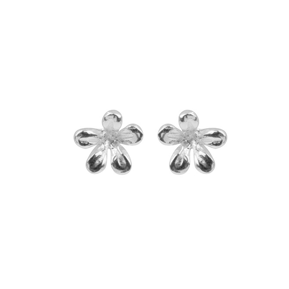 Flower Silver Stud Earrings